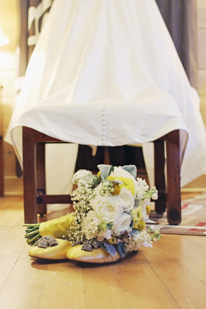 My dress, bouquet & shoes!