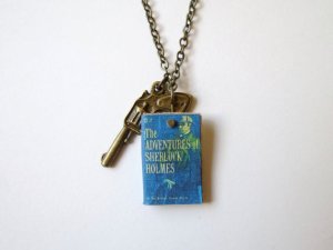 mini book necklace