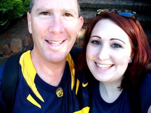 With my dad during our road trip in November 2009, during which we brainstormed Novel Novice.